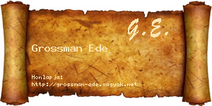 Grossman Ede névjegykártya